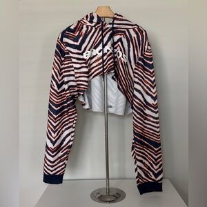 Denver Broncos Crop Hoodie Top ( Large )